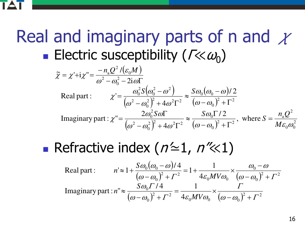 real and imaginary parts of n and electric