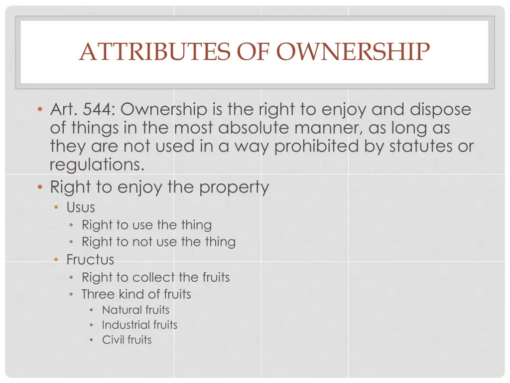 attributes of ownership