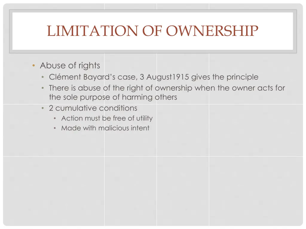 limitation of ownership 1