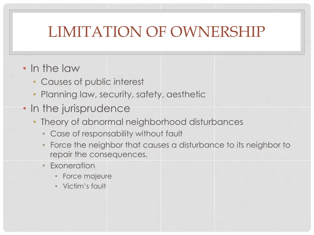 limitation of ownership