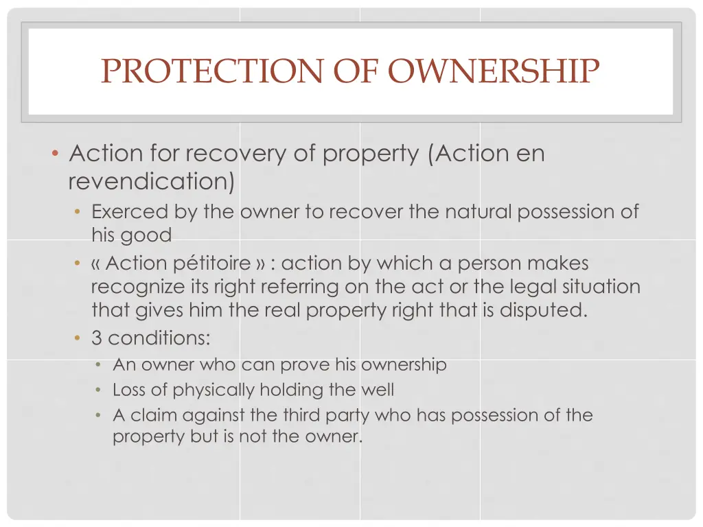 protection of ownership