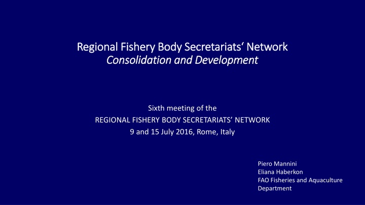 regional fishery body secretariats network