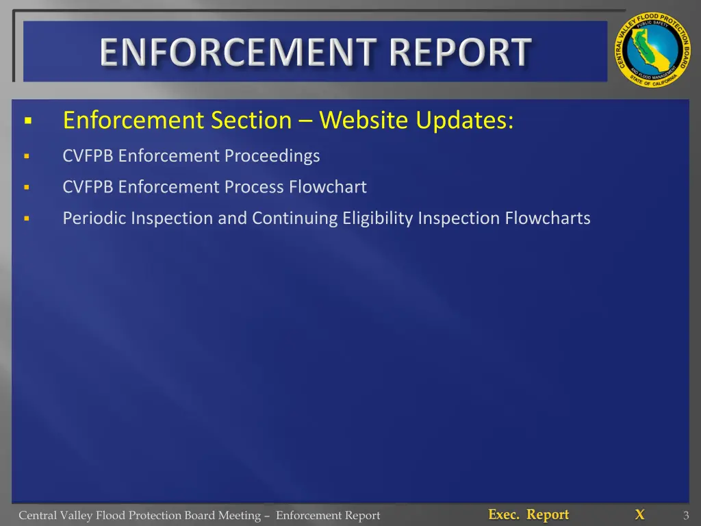 enforcement section website updates