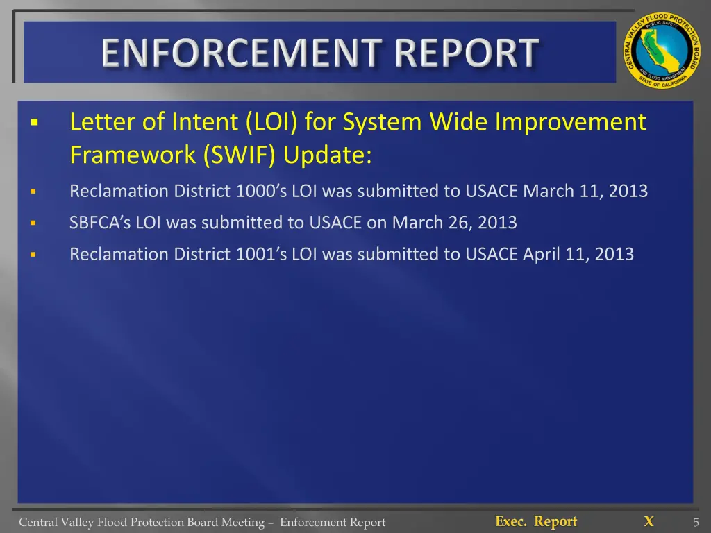 letter of intent loi for system wide improvement