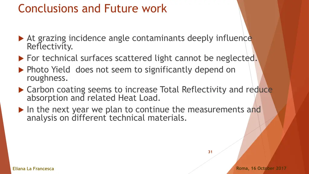 conclusions and future work