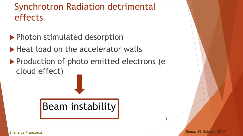 synchrotron radiation detrimental effects