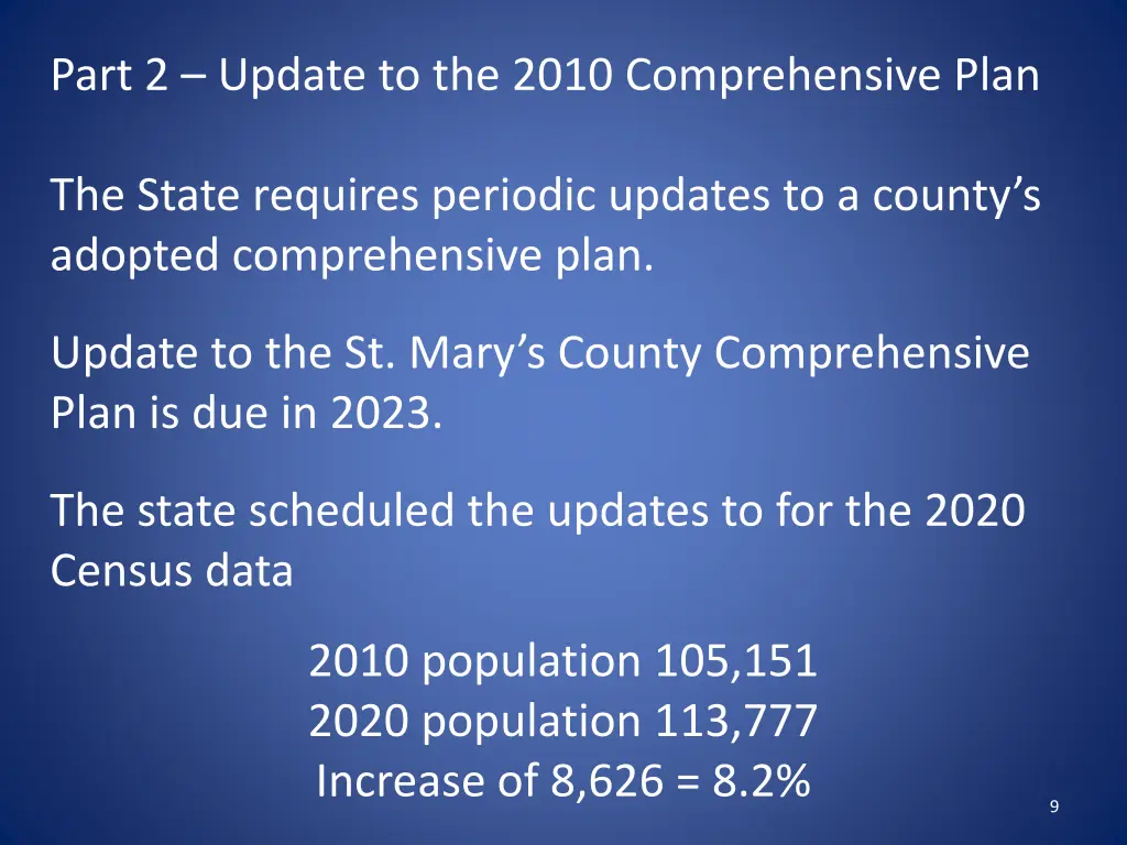 part 2 update to the 2010 comprehensive plan