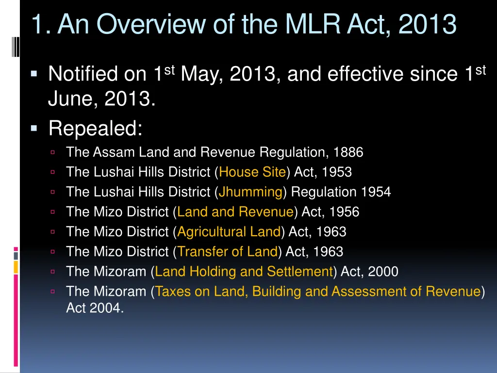 1 an overview of the mlr act 2013