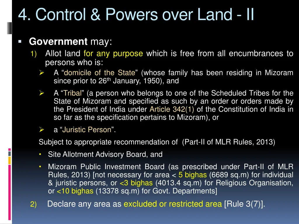 4 control powers over land ii