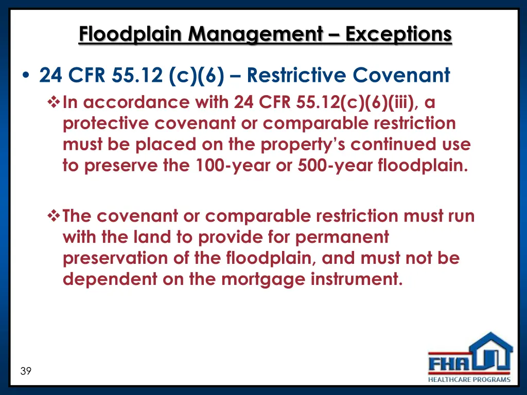 floodplain management exceptions 2