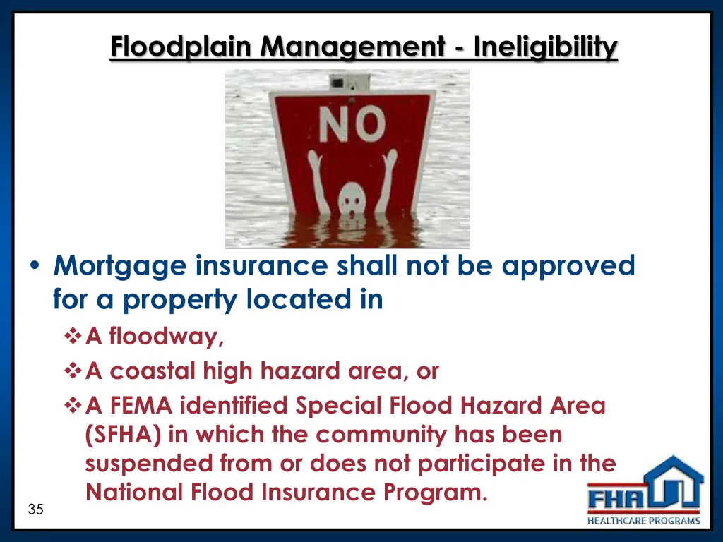 floodplain management ineligibility