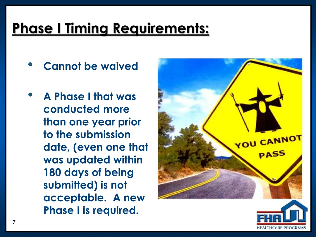 phase i timing requirements