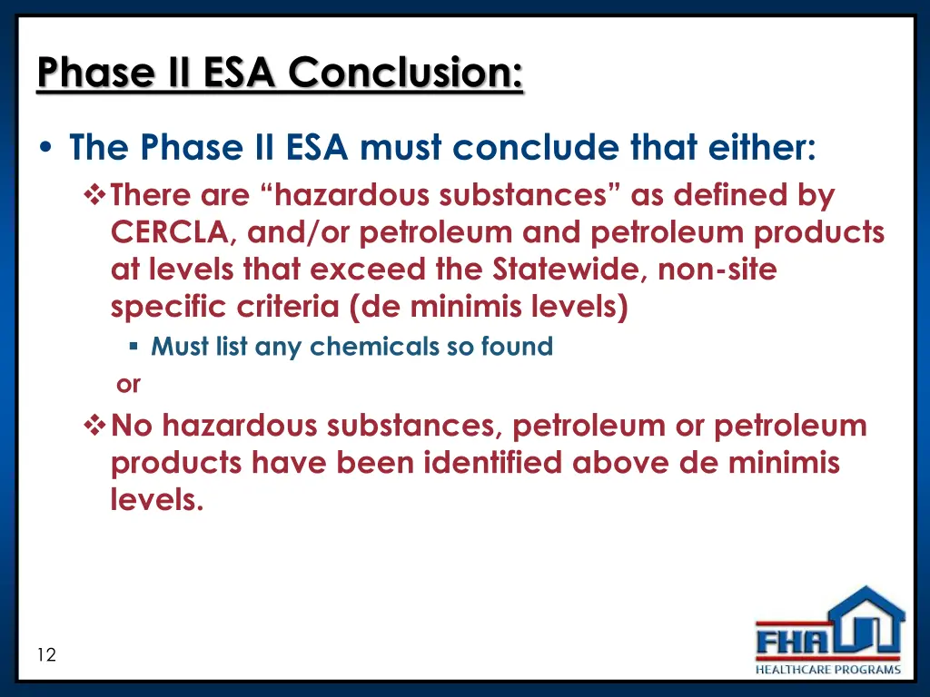 phase ii esa conclusion