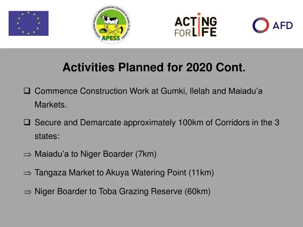 activities planned for 2020 cont