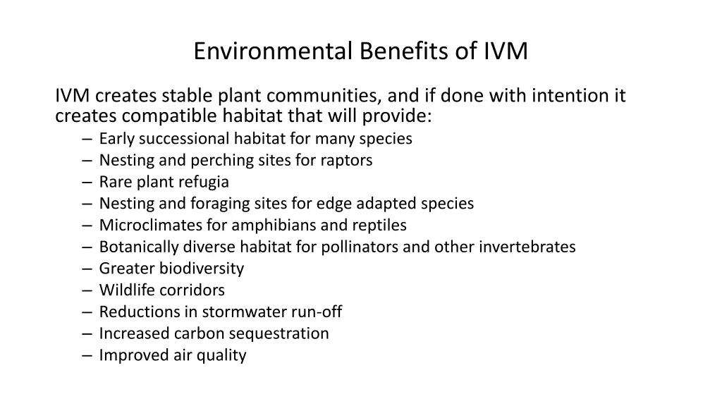 environmental benefits of ivm