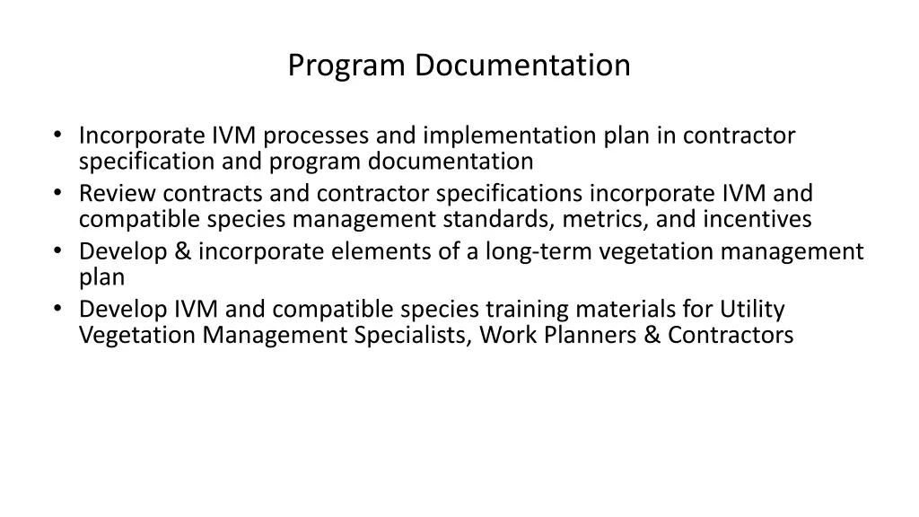 program documentation