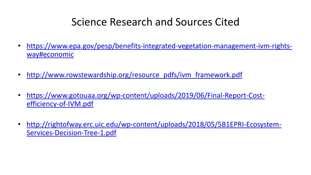 science research and sources cited