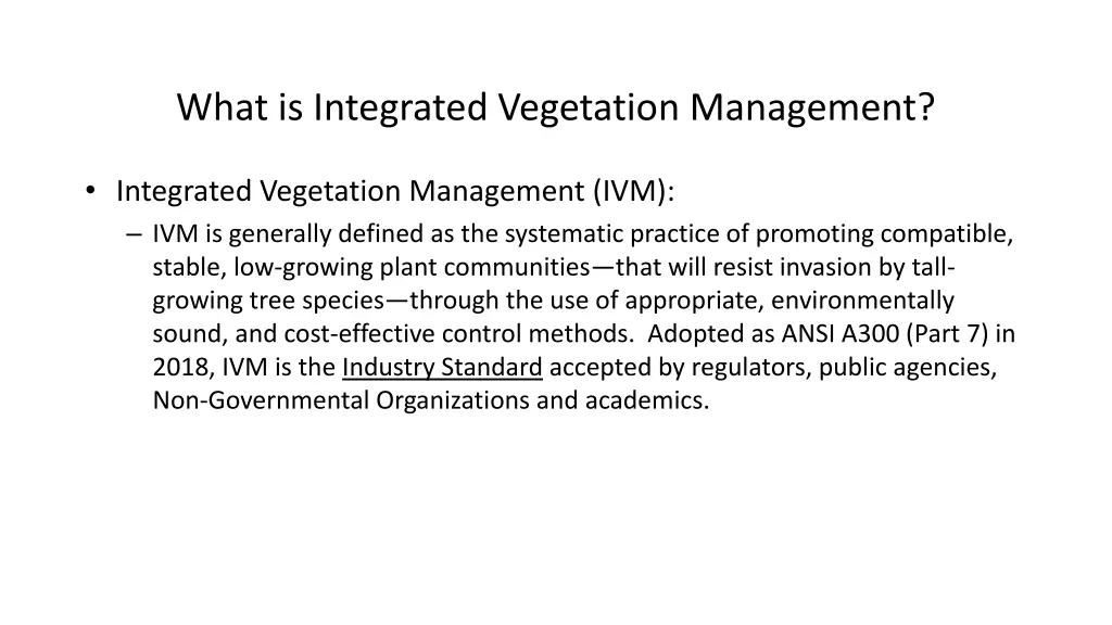 what is integrated vegetation management