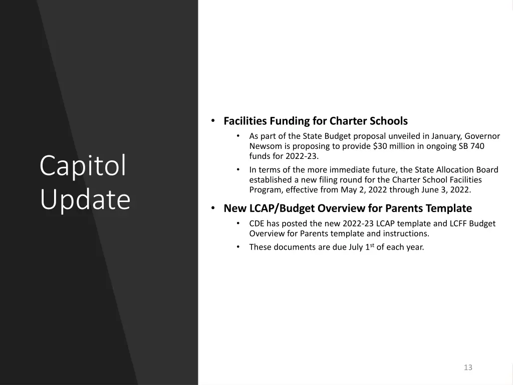 facilities funding for charter schools as part