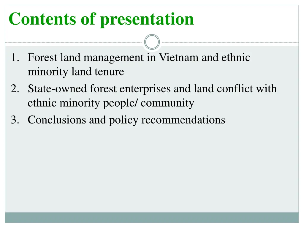 contents of presentation