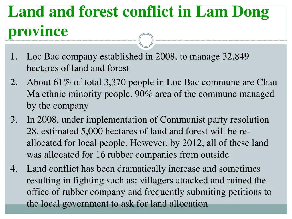 land and forest conflict in lam dong province