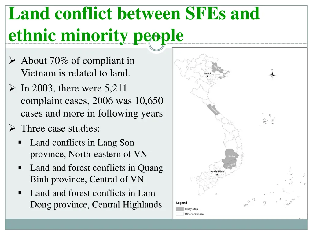 land conflict between sfes and ethnic minority