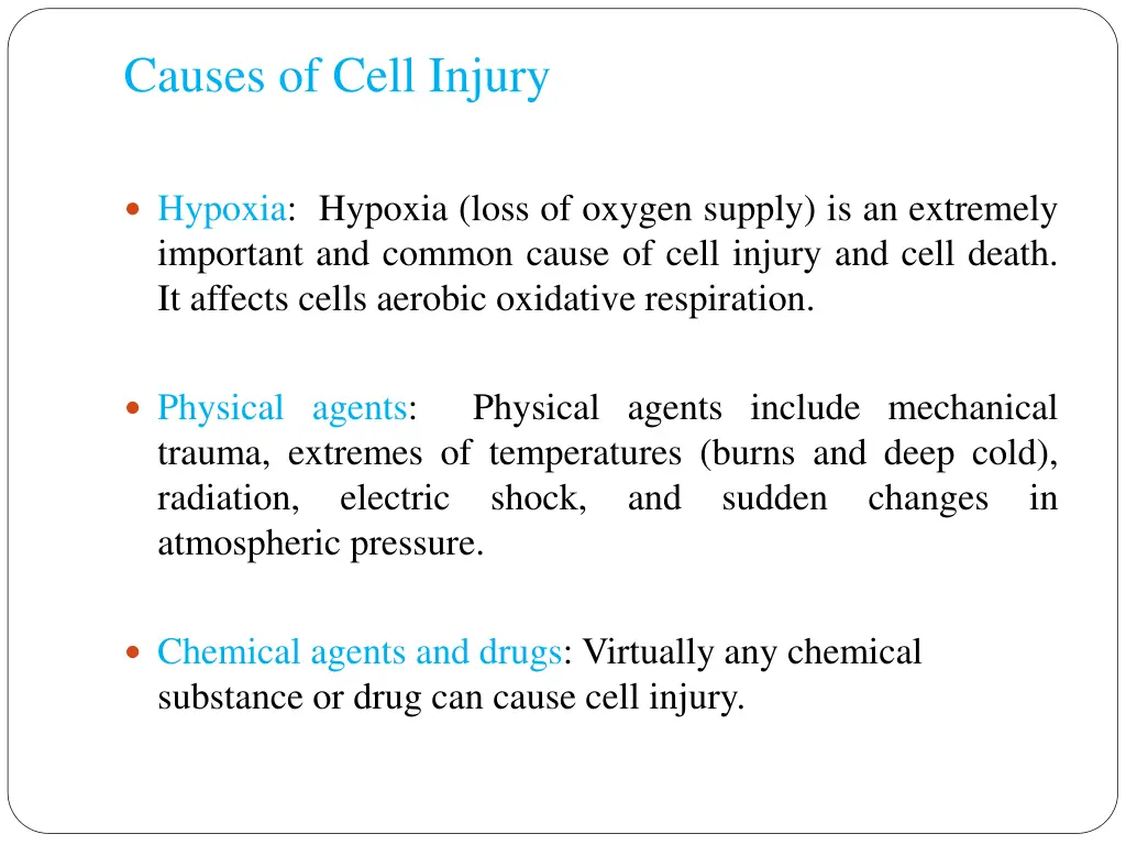 causes of cell injury