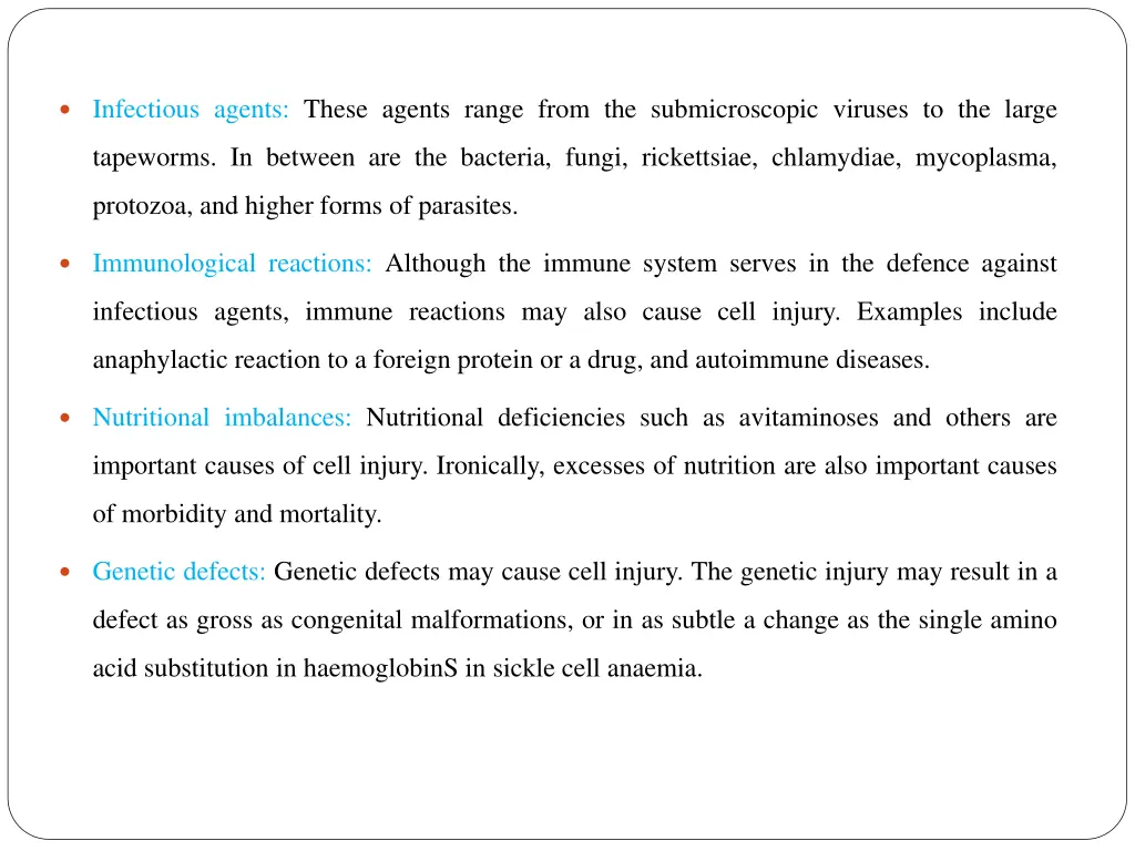 infectious agents these agents range from