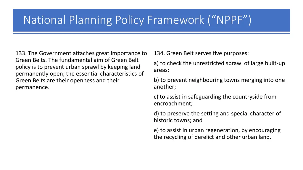 national planning policy framework nppf