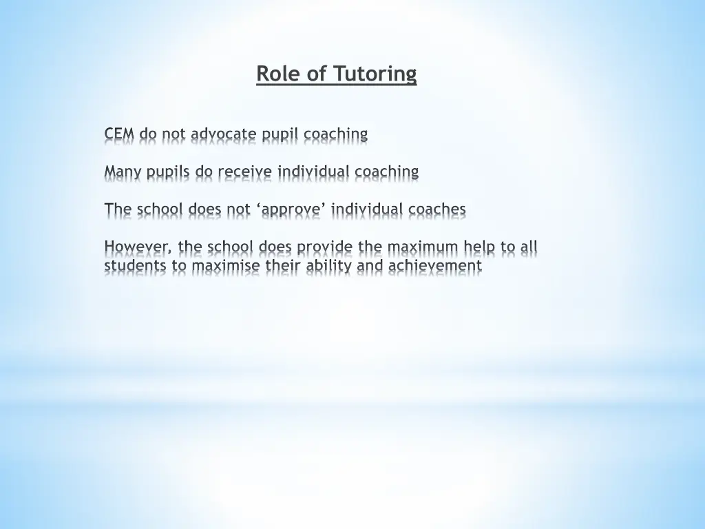 role of tutoring