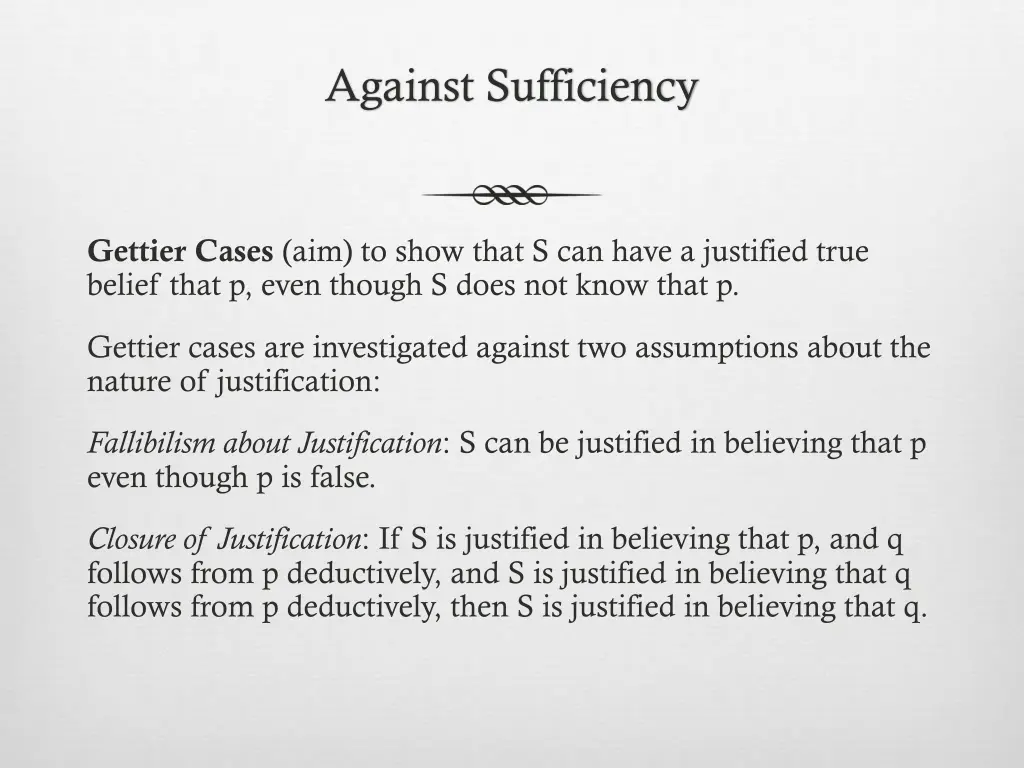 against sufficiency