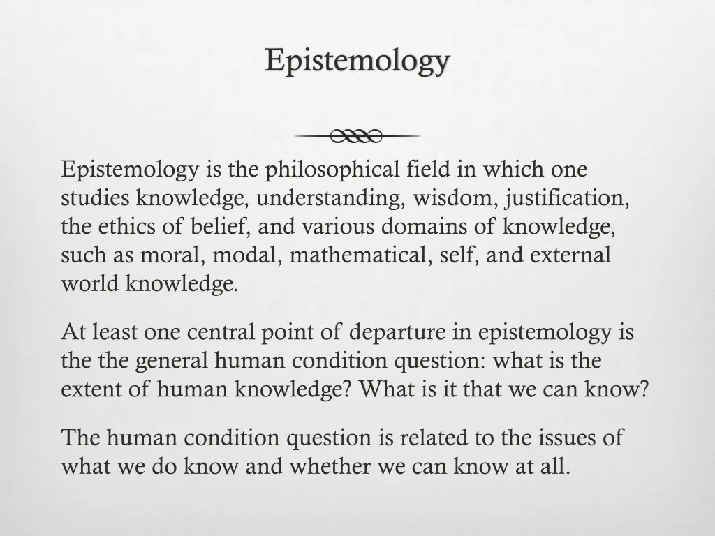 epistemology