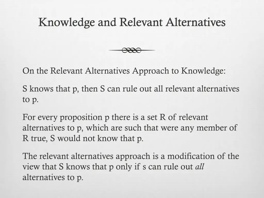 knowledge and relevant alternatives