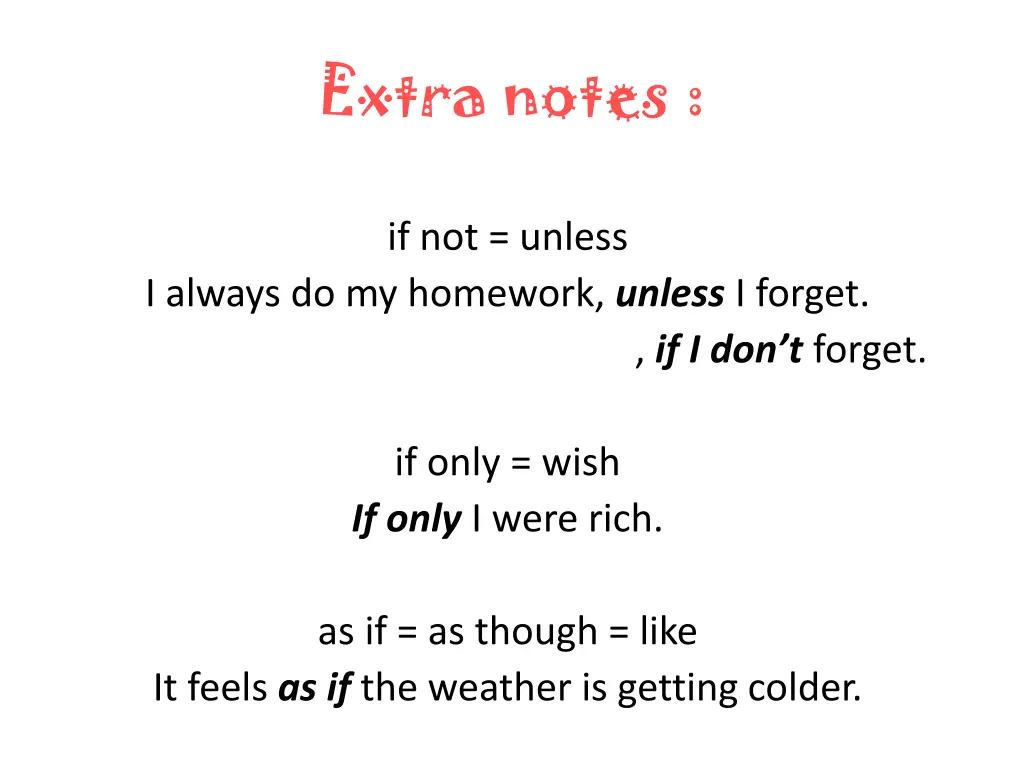 extra notes