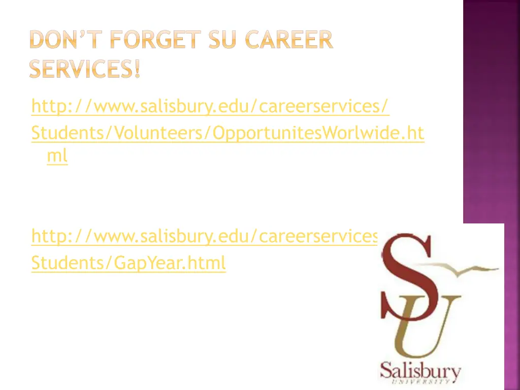 don t forget su career services