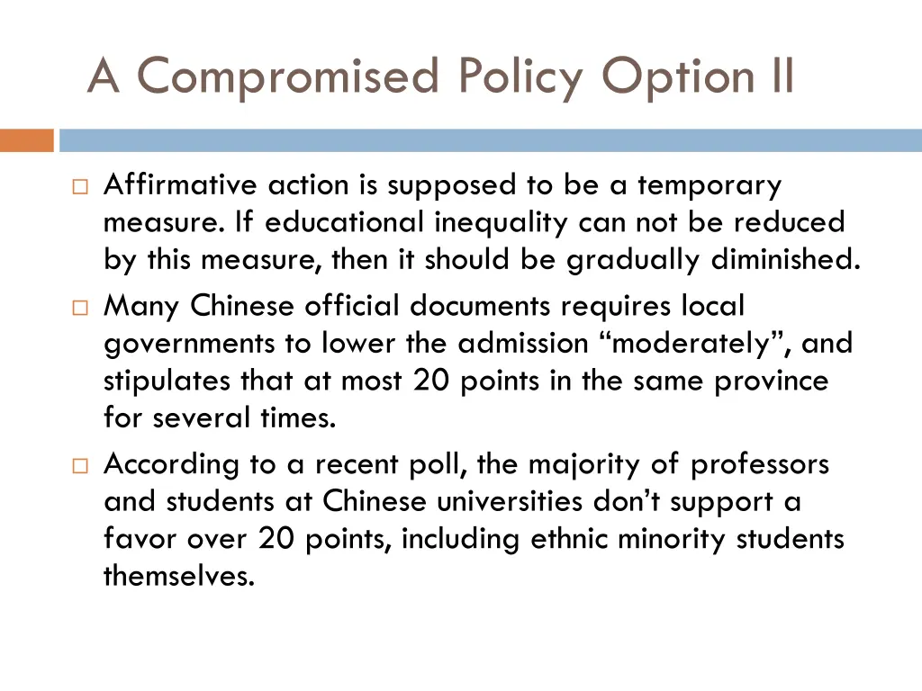 a compromised policy option ii