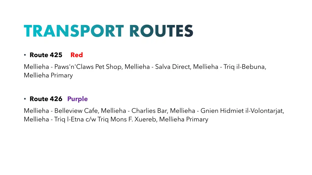 transport routes 1