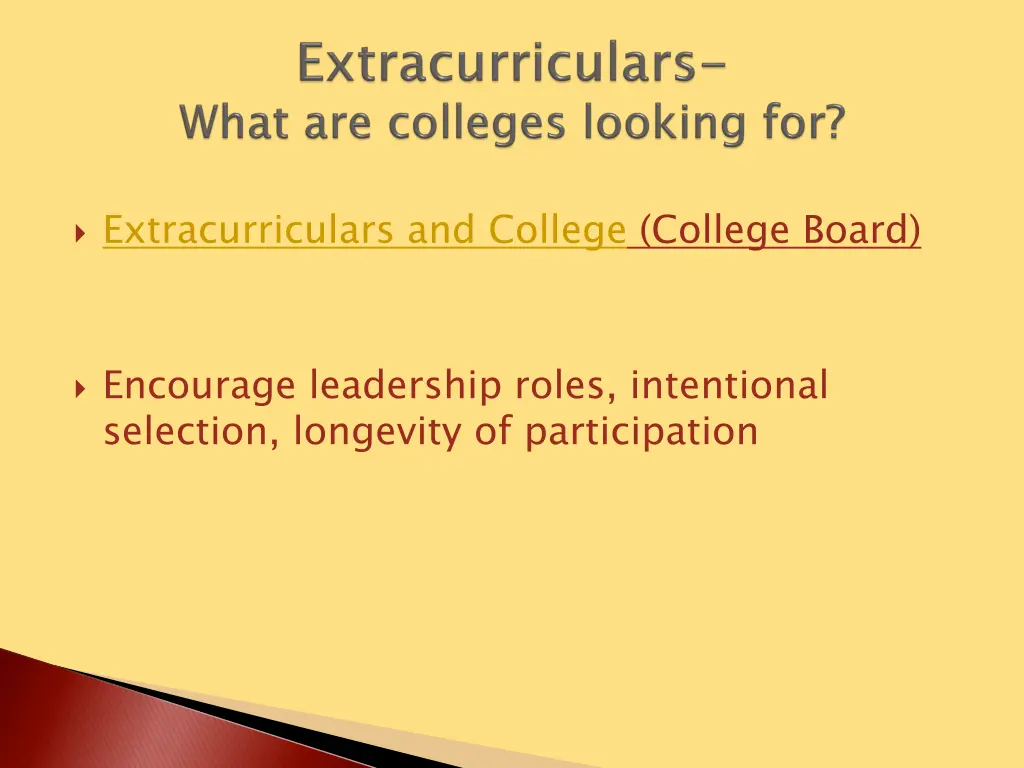 extracurriculars and college college board