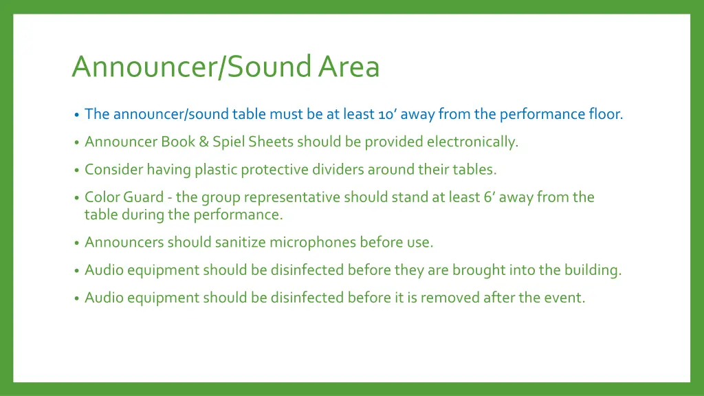 announcer sound area