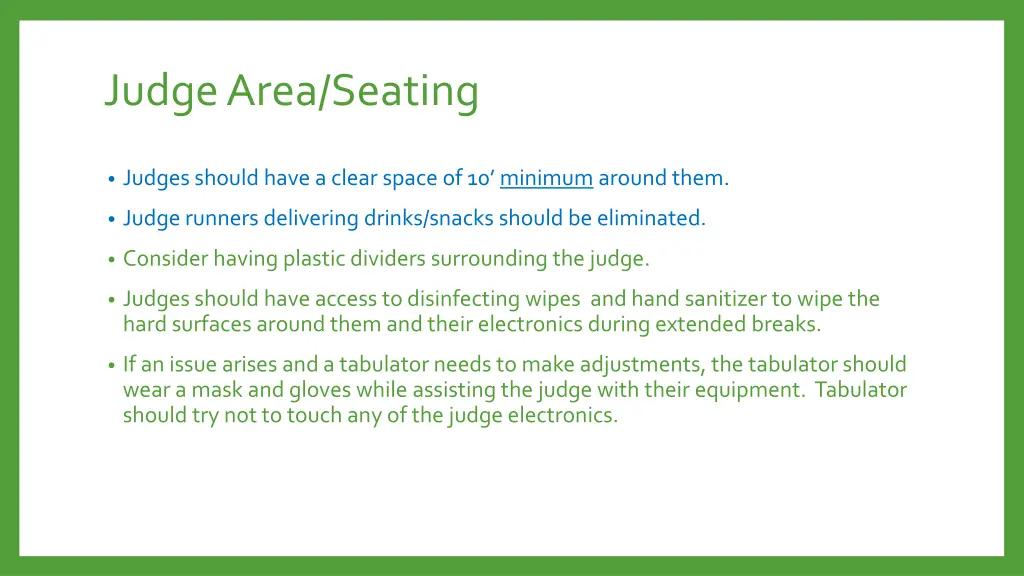 judge area seating