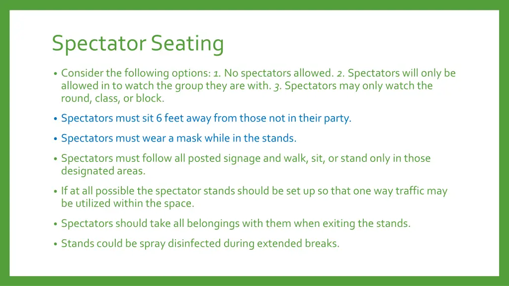 spectator seating