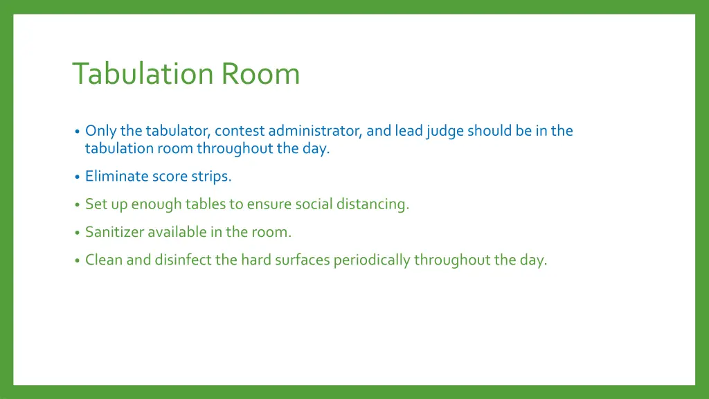 tabulation room