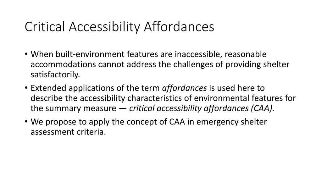 critical accessibility affordances