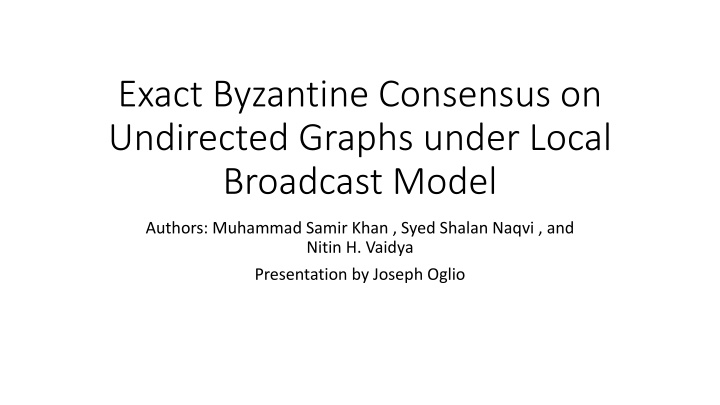 exact byzantine consensus on undirected graphs