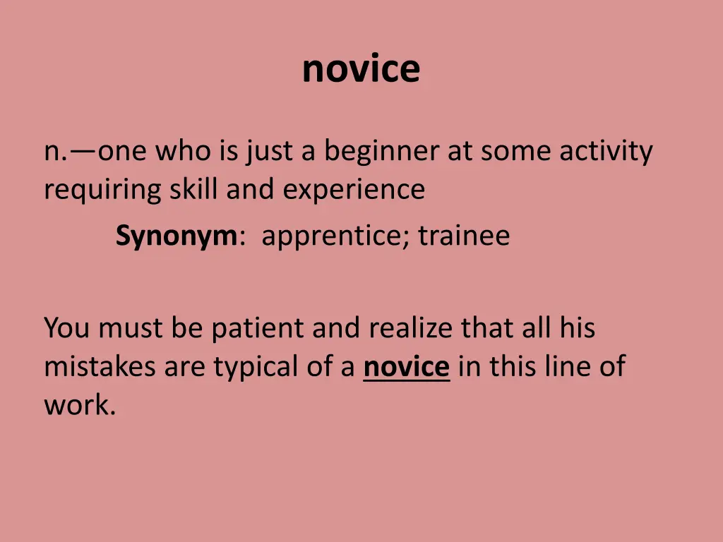 novice