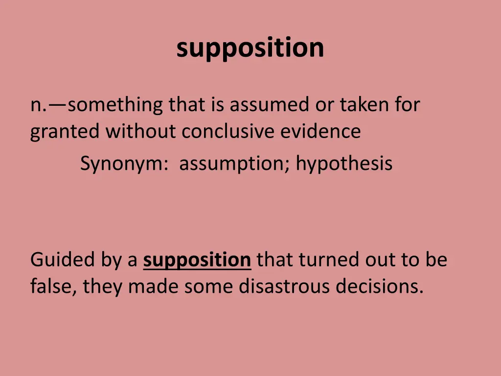 supposition