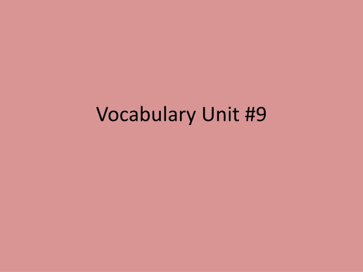 vocabulary unit 9