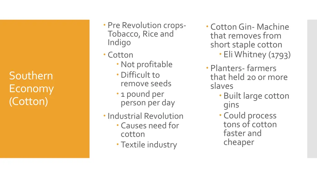 pre revolution crops tobacco rice and indigo