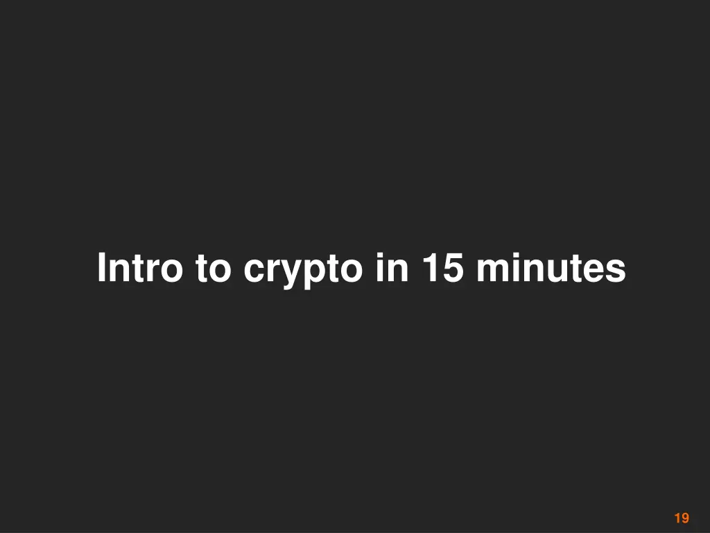 intro to crypto in 15 minutes