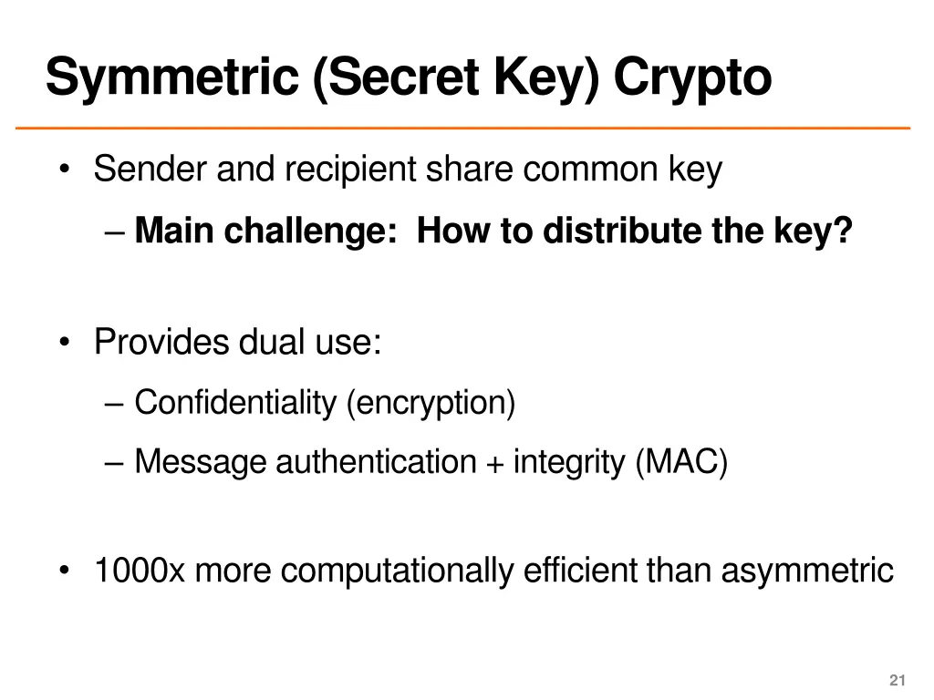 symmetric secret key crypto